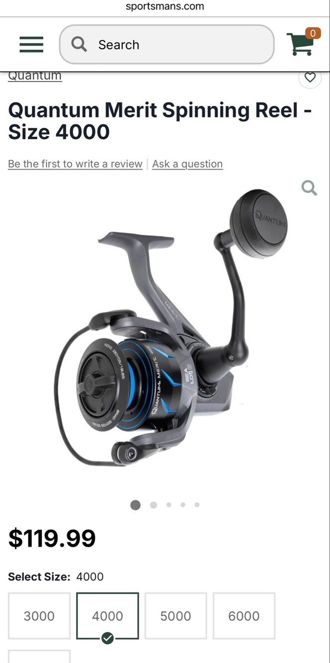 Quantum Merit Spinning Reel - Size 4000